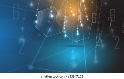 Abstract technology particle. Virtual molecule imagination. Computer generated background for business solution and presentation