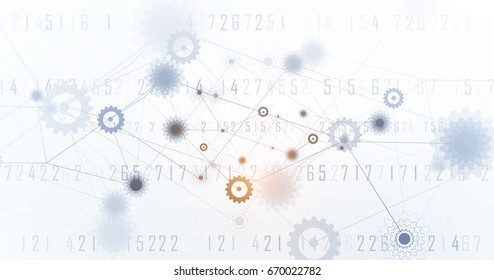 Abstract technology particle. Virtual molecule imagination. Computer generated background for business solution and presentation