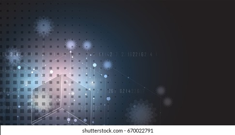 Abstract technology particle. Virtual molecule imagination. Computer generated background for business solution and presentation