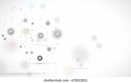 Abstract technology particle. Virtual molecule imagination. Computer generated background for business solution and presentation