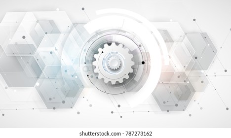 Abstract technology particle. Virtual molecule imagination. Computer generated background for business solution and presentation