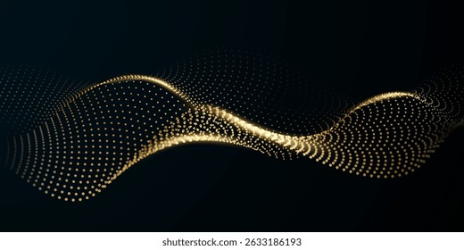Abstract technology particle wave background. Modern design vector illustration.
