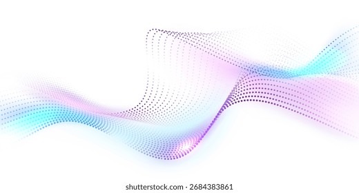 Abstract technology particle wave background. Modern design vector illustration.
