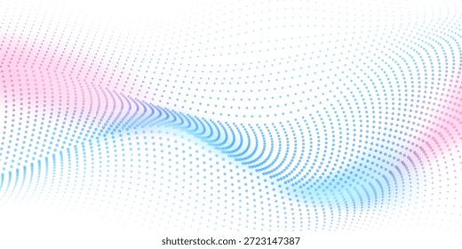 Tecnologia abstrata de fundo de onda de partículas. Ilustração vetorial de design moderno.
