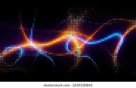 abstract technology particles halftone vector background