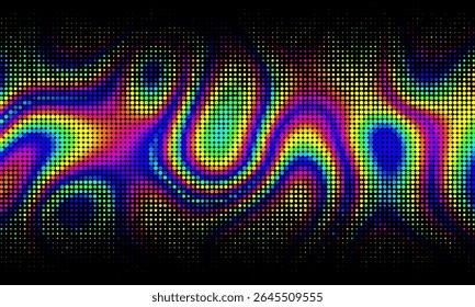 abstract technology particles halftone vector background