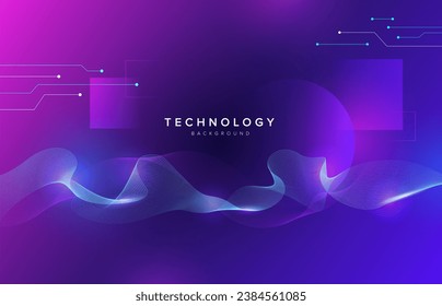 Abstract technology particles lines mesh background. Vector template for brochure or cover background.