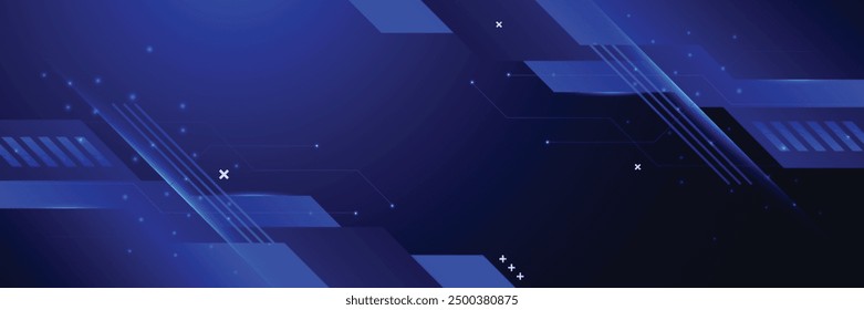 abstract technology particles lines mesh background. blue technology digital banner design