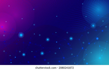 abstract technology particles mesh background. Connected lines with dots , technology on blue background.