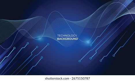 abstract technology particles neon lines background