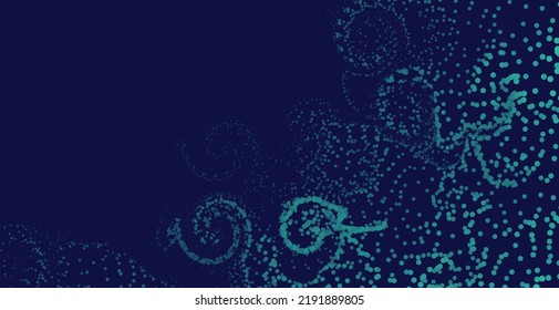 Abstract technology particles wave big data background