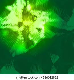 Abstract technology pattern with multiple dot particles. Colorful space burst background. Vector futuristic illustration. Digital galaxy illustration. Infitine space wallpaper.