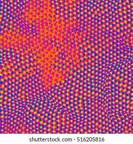 Abstract technology pattern with multiple dot particles. Colorful particle grid background. Vector futuristic illustration. Digital matrix illustration.