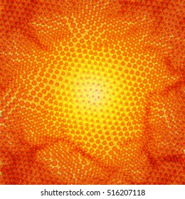 Abstract technology pattern with multiple dot particles. Colorful space burst background. Vector futuristic illustration. Digital galaxy illustration. Infinite space wallpaper.