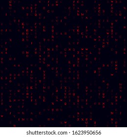 Abstract Technology Pattern. Red sparse alphabet seamless pattern. Stylish background. Stylish vector illustration.