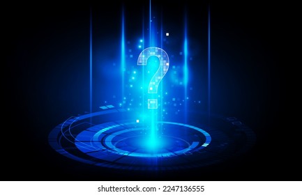 Abstract technology polygon question mark Hitech communication concept innovation prevent and private key vector design