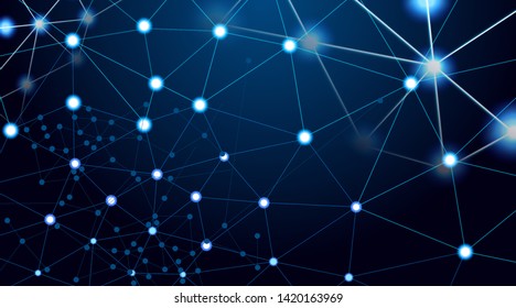 Abstract technology with polygon shapes on dark blue background, Digital technology concept, Illustration Vector