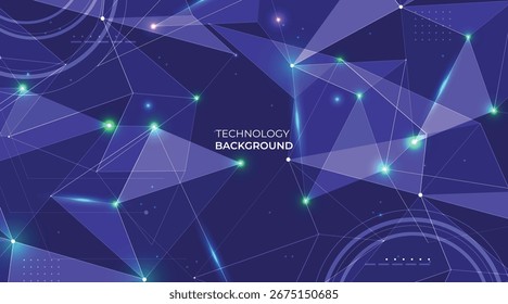 tecnologia abstrata formas poligonais fundo com pontos e linhas.