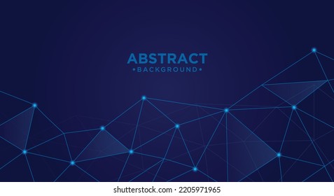 Abstract technology with polygonal shapes on dark blue background.