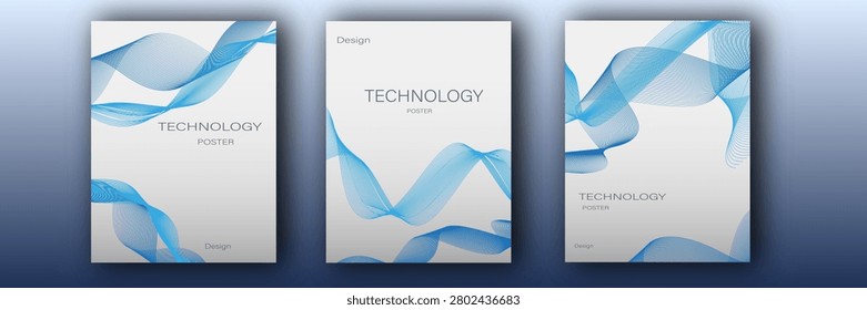 Abstract technology poster. Blue dgital technology design. Poster, cover, banner, brochure. Vector