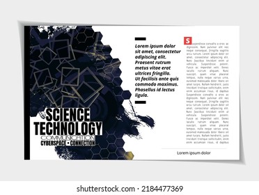 Abstract technology presentation slide templates, vector