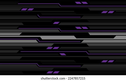 Abstract technology purple light power cyber line futuristic black circuit on metal design ultramodern background vector illustration.