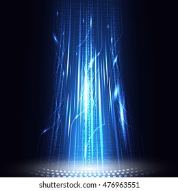 abstract technology quantum computer transformation future concept. background vector.