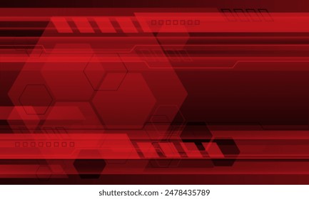 Abstractas tecnología rojo negro ciber futurista geométrico diseño creativo moderno Ilustración vectorial de fondo.