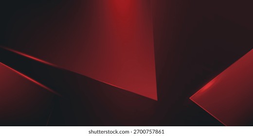 Tecnología Abstractas, Ilustración vectorial de fondo elegante del polígono negro rojo, producto del negocio del Anuncio presente