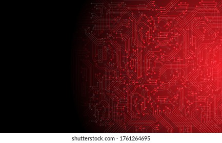 Abstract technology red circuit mainboard computer cyber with black blank space futuristic background vector illustration.