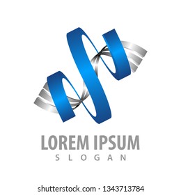Abstract technology ribbon concept design. Symbol graphic template element 