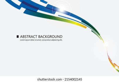 Abstract technology ribbon cruve effect white background. 