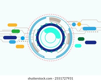 Tecnologia abstrata painel direito círculo.