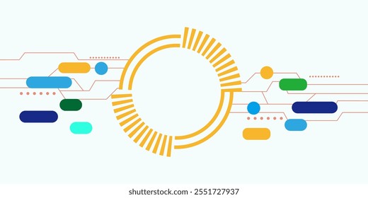 Tecnologia abstrata painel direito círculo.