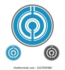 Abstract technology robotics sign. Robot emblem.
