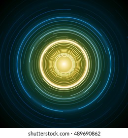 Abstract Technology Round Circle Vector Design Background
