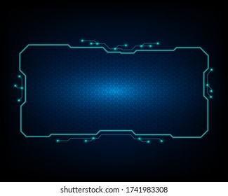Abstract technology sci fi hologram frame template design background