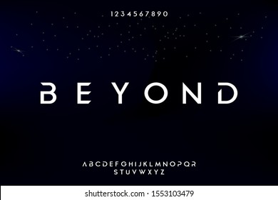 Abstract technology science alphabet font. digital space typography vector illustration design