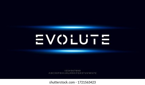 Abstract technology science alphabet font. digital space typography vector illustration design