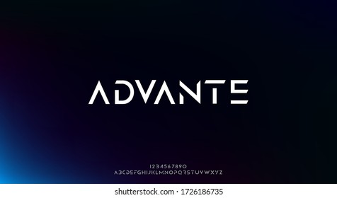 Abstract technology science alphabet font. digital space typography vector illustration design	