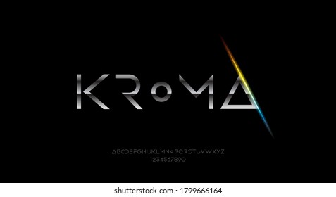 Abstract technology science alphabet font. digital space typography vector illustration design	