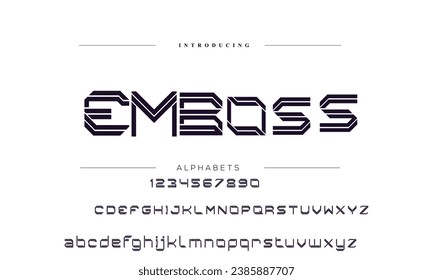 Abstracto de la tecnología ciencia fuente alfabética. diseño gráfico vectorial de tipografía de espacio digital