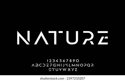 Abstrakte Schriftzeichen aus der Wissenschaft Digitalraumtypografie, Vektorgrafik-Design