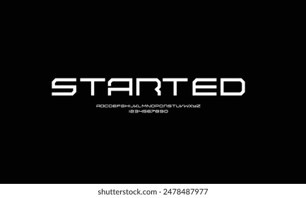 Abstract technology science alphabet font. digital space typography vector illustration design
