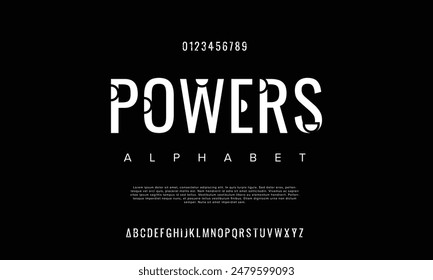 Abstract technology science alphabet font. digital space typography vector illustration design