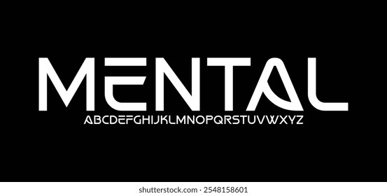 Abstract technology science alphabet font. digital space typography vector illustration design