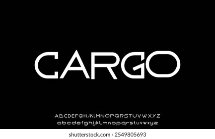 Abstract technology science alphabet font. digital space typography vector illustration design