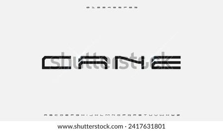 An abstract technology science alphabet font. digital space typography vector illustration design