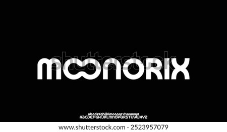Abstract technology science alphabet font. digital space typography vector illustration design
