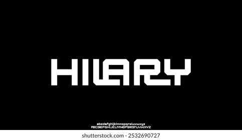 Abstract technology science alphabet lowercase font. digital space typography vector illustration design